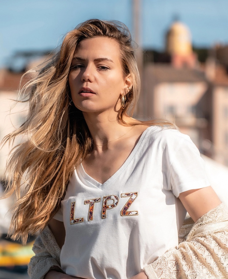 T-Shirt Les Tropeziennes SAULT Ltpz Blanche Femme|FVEA-68924851